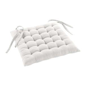 Assise matelassée en coton et polyester recyclé - Blanc