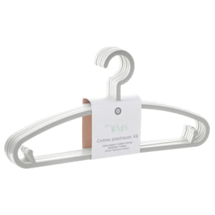 Lot de 6 cintres enfant gris plastique