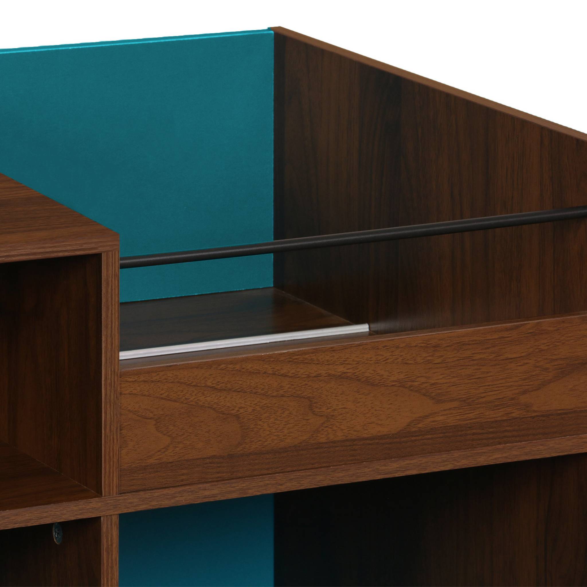 Meuble vinyle vintage bicolore décor bois et fond coloré 100cm NEPAL