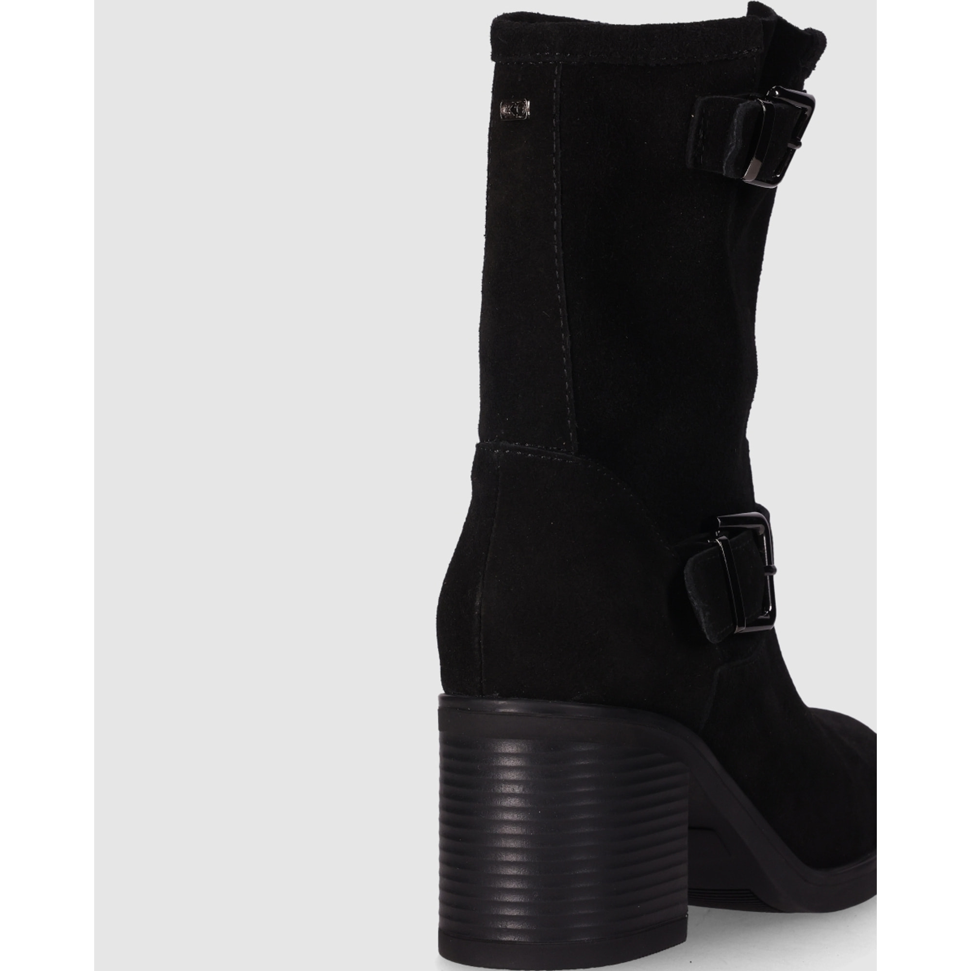 Botines de Serraje - Negro - Tacón: 5 cm