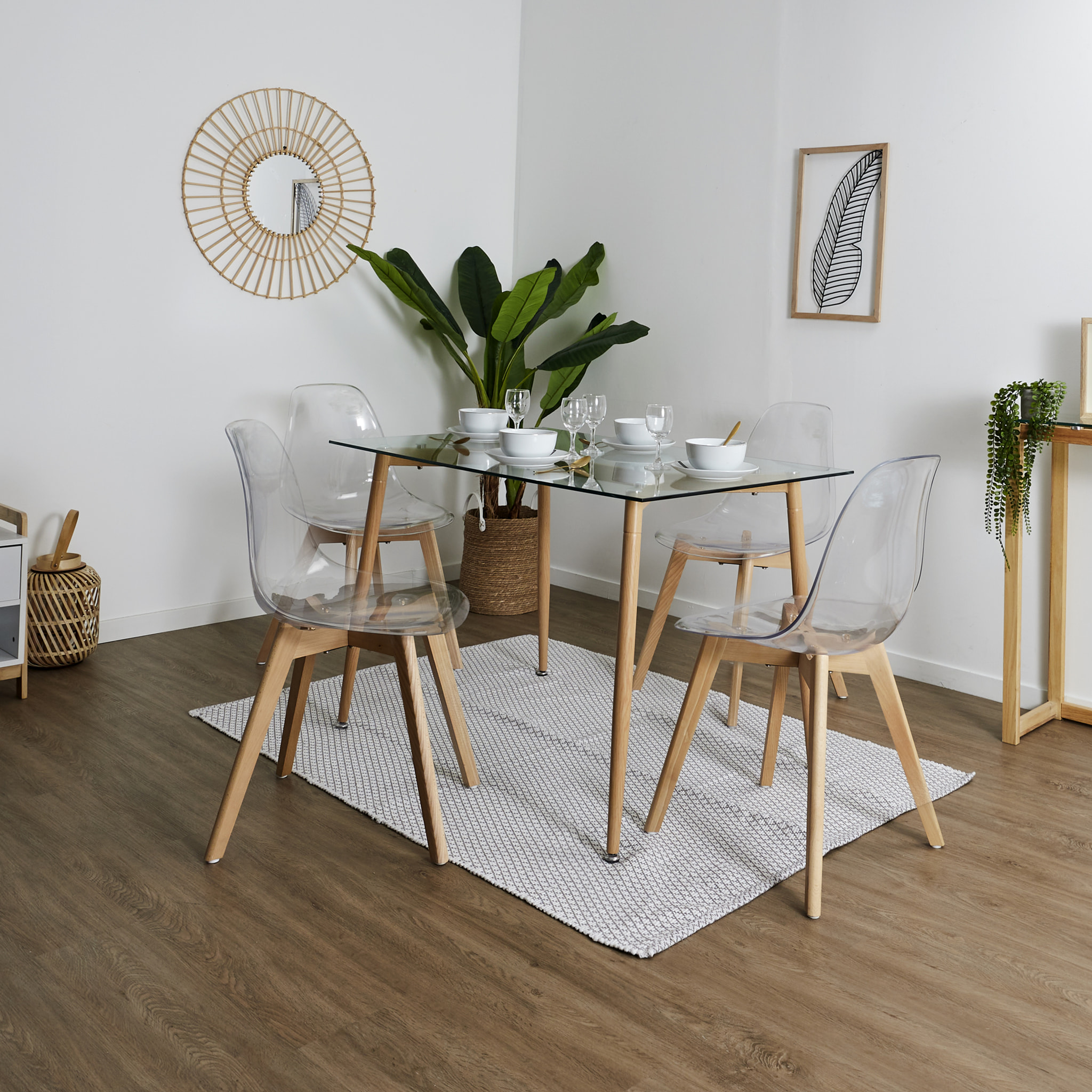 Chaise Scandinave Transparente - Lot De 2