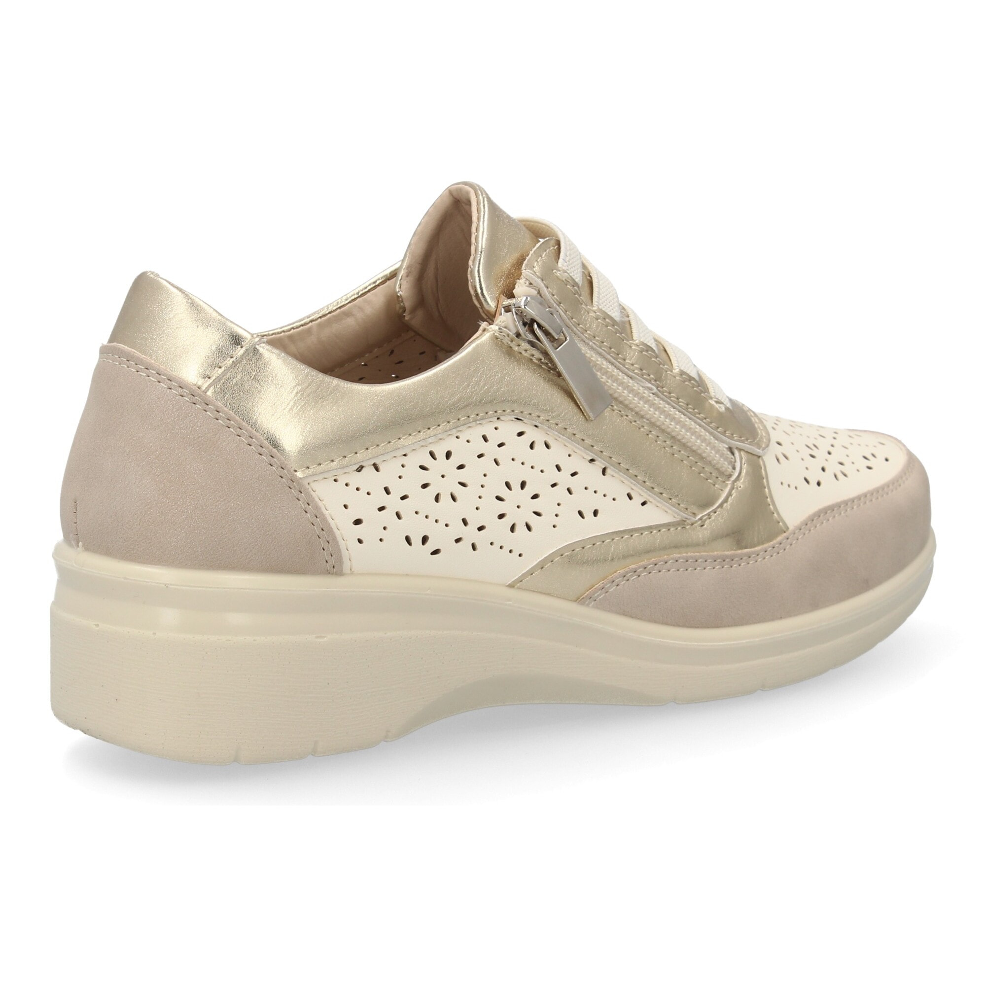 Zapatillas mujer cuña con cremallera cómodas y calados.