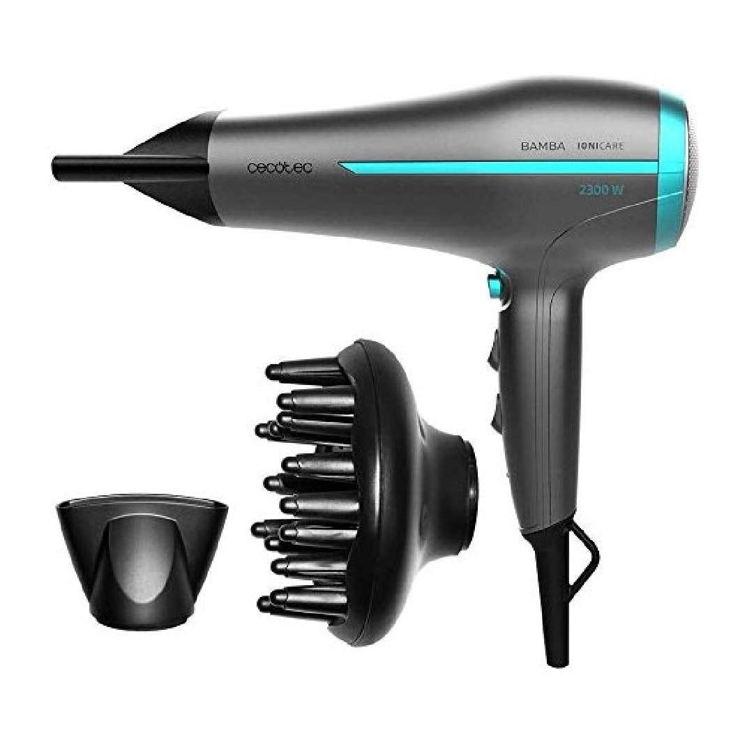 Cecotec Secador de Pelo Iónico Bamba IoniCare 5200 Aura Black. 2300W Concentrado