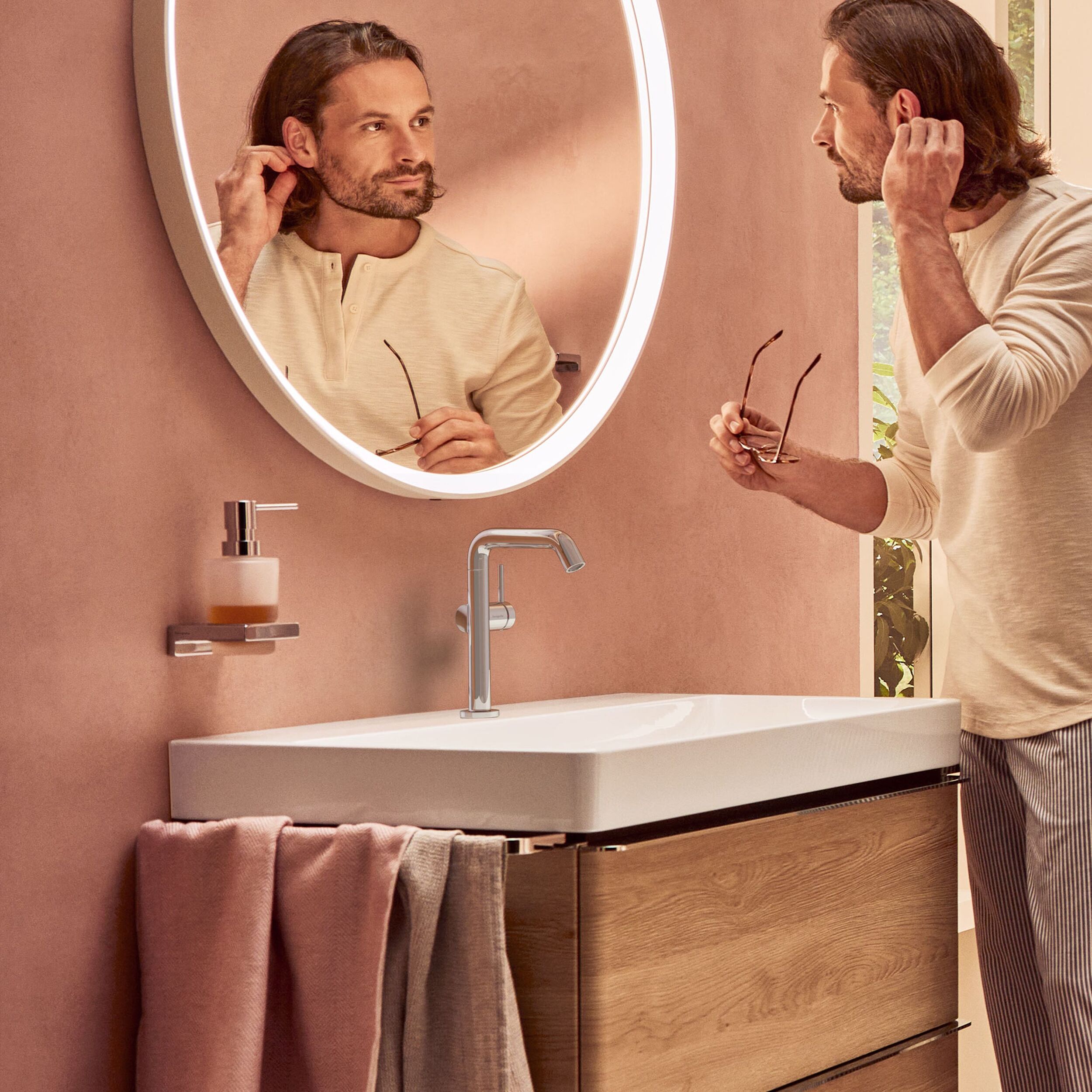 Mitigeur lavabo Tecturis S 210 Fine Ecosmart+ avec bonde clic-clac, Chromé