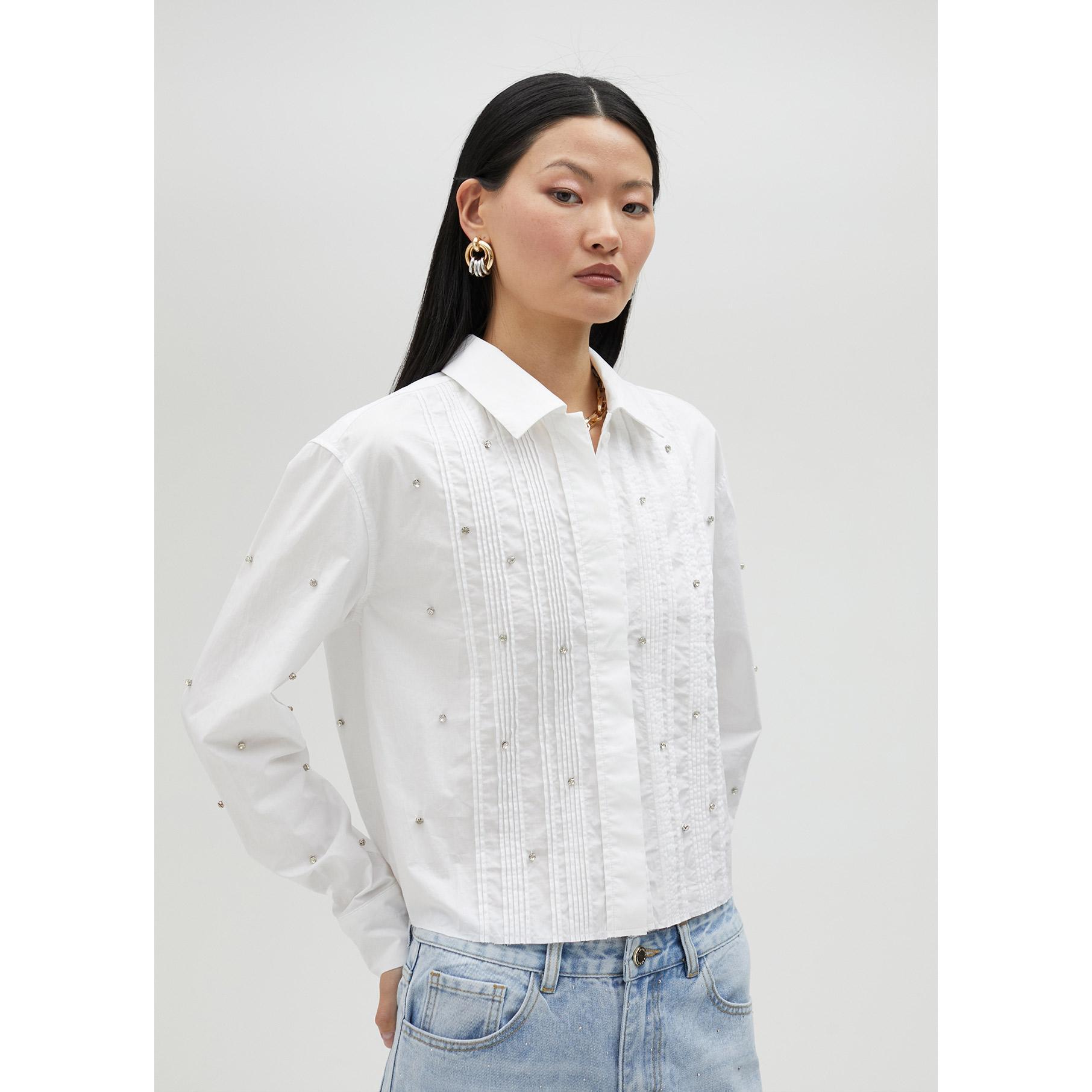 Camicia corta con strass