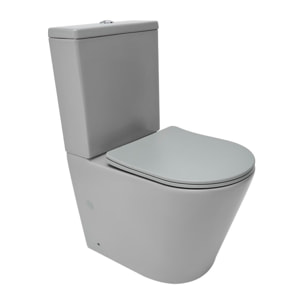 Infinitio WC à poser complet en céramique avec abattant SoftClose, gris mat (SATINF031VPSNLGRM)