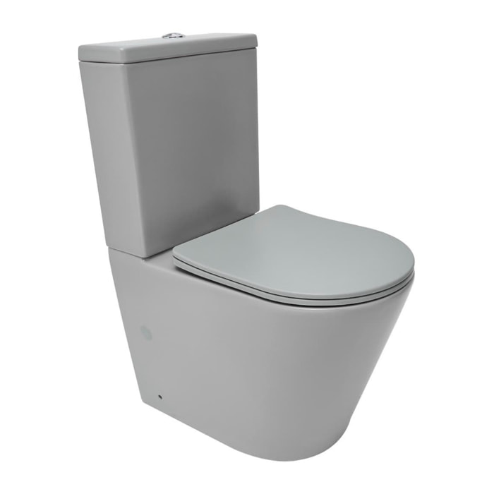 Infinitio WC à poser complet en céramique avec abattant SoftClose, gris mat (SATINF031VPSNLGRM)