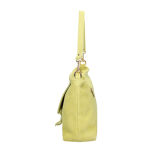 Borsa a mano da donna Made in Italy - Modello Celeste Pro - Pelle scamosciata - 30.0 x 17.0 x 9.0 cm