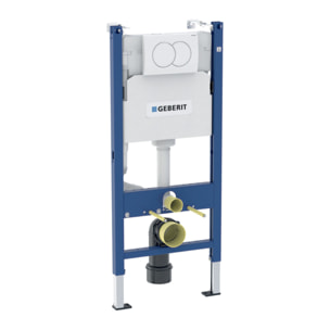 Duofix Pack WC bâti-support 112 cm + WC suspendu sans bride Ceramia avec abattant SoftClose + plaque blanche (GEBCEPXWT01-FR)