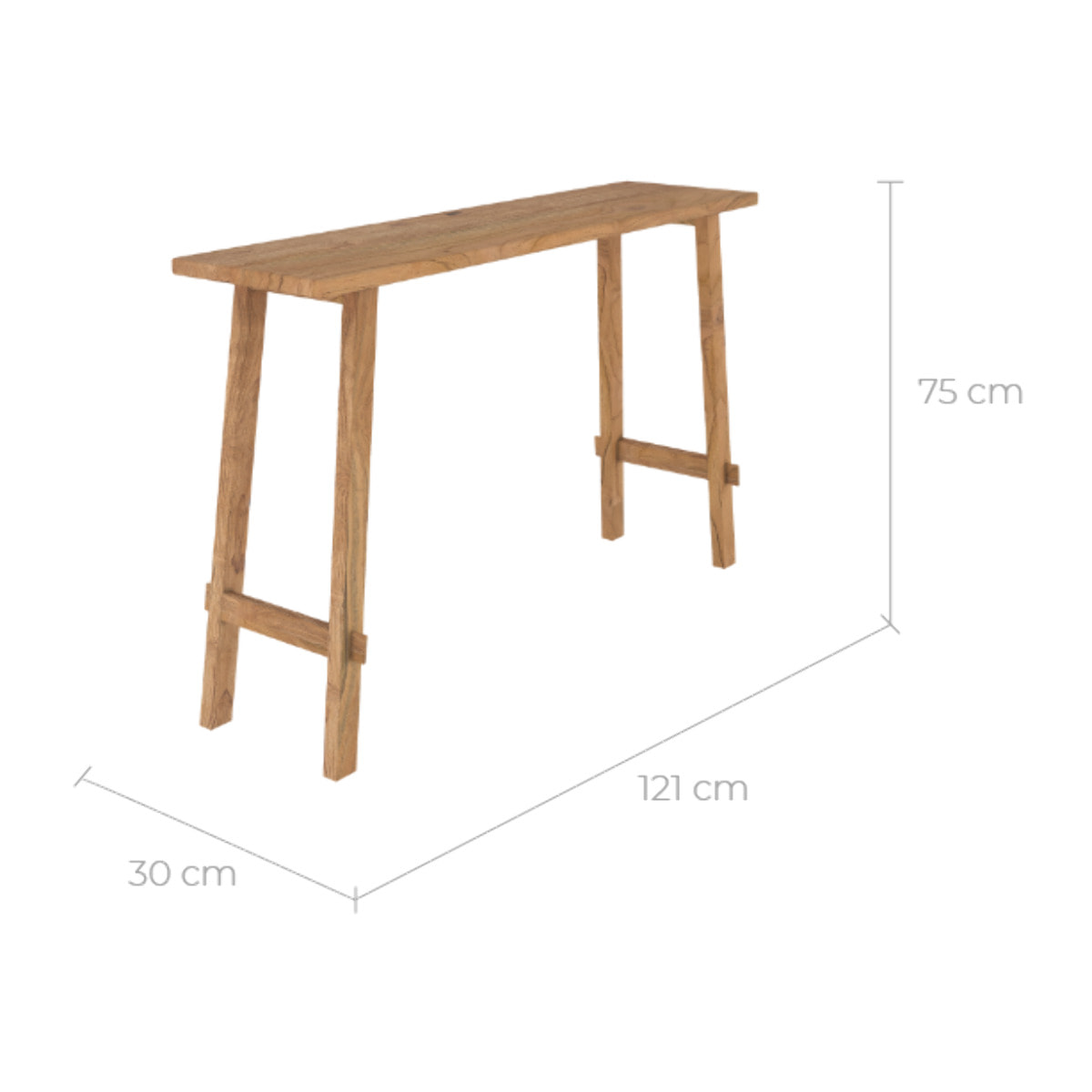 Console Cahya en bois de teck recyclé - Cahya