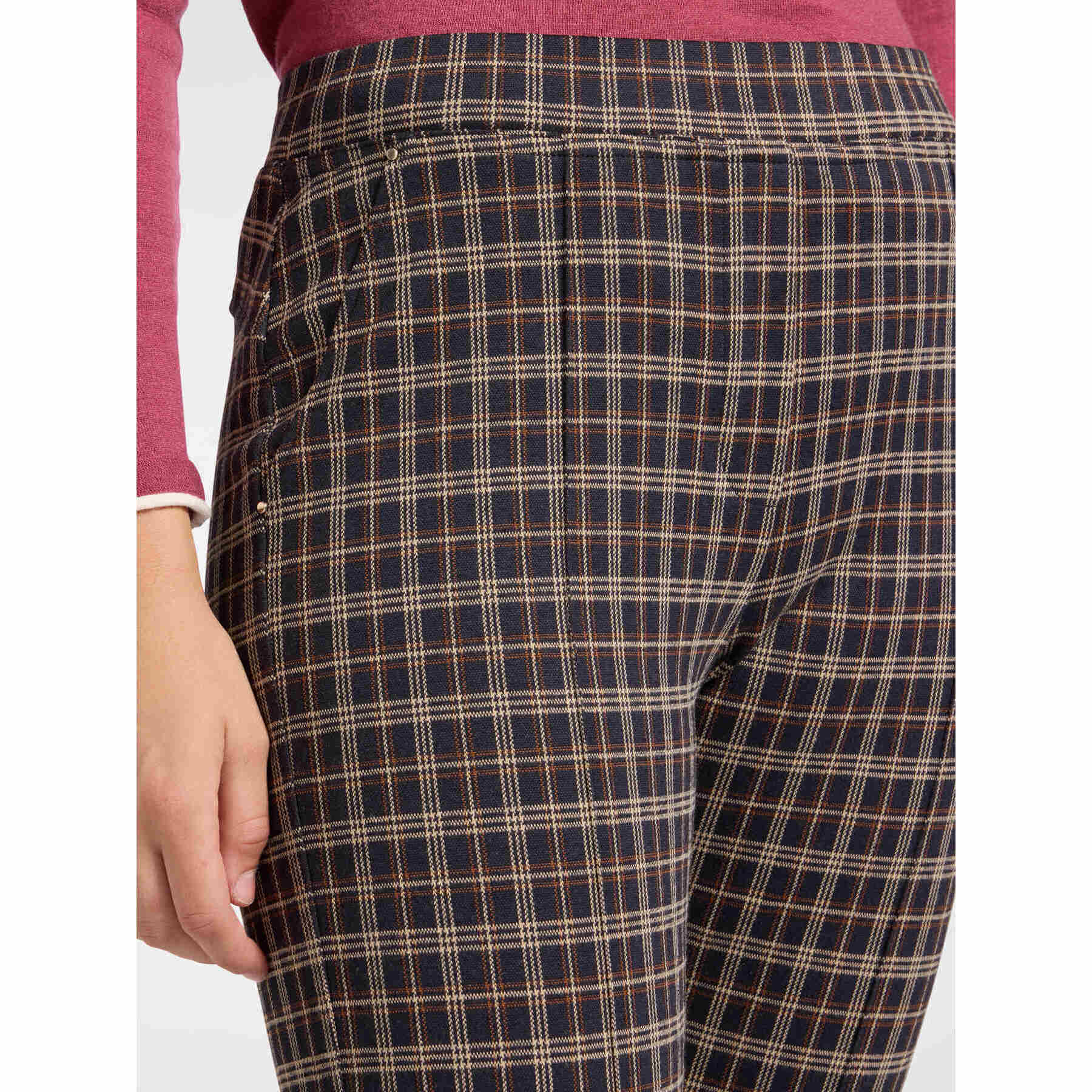 Elena Mirò - Pantalones a cuadros - Marrón