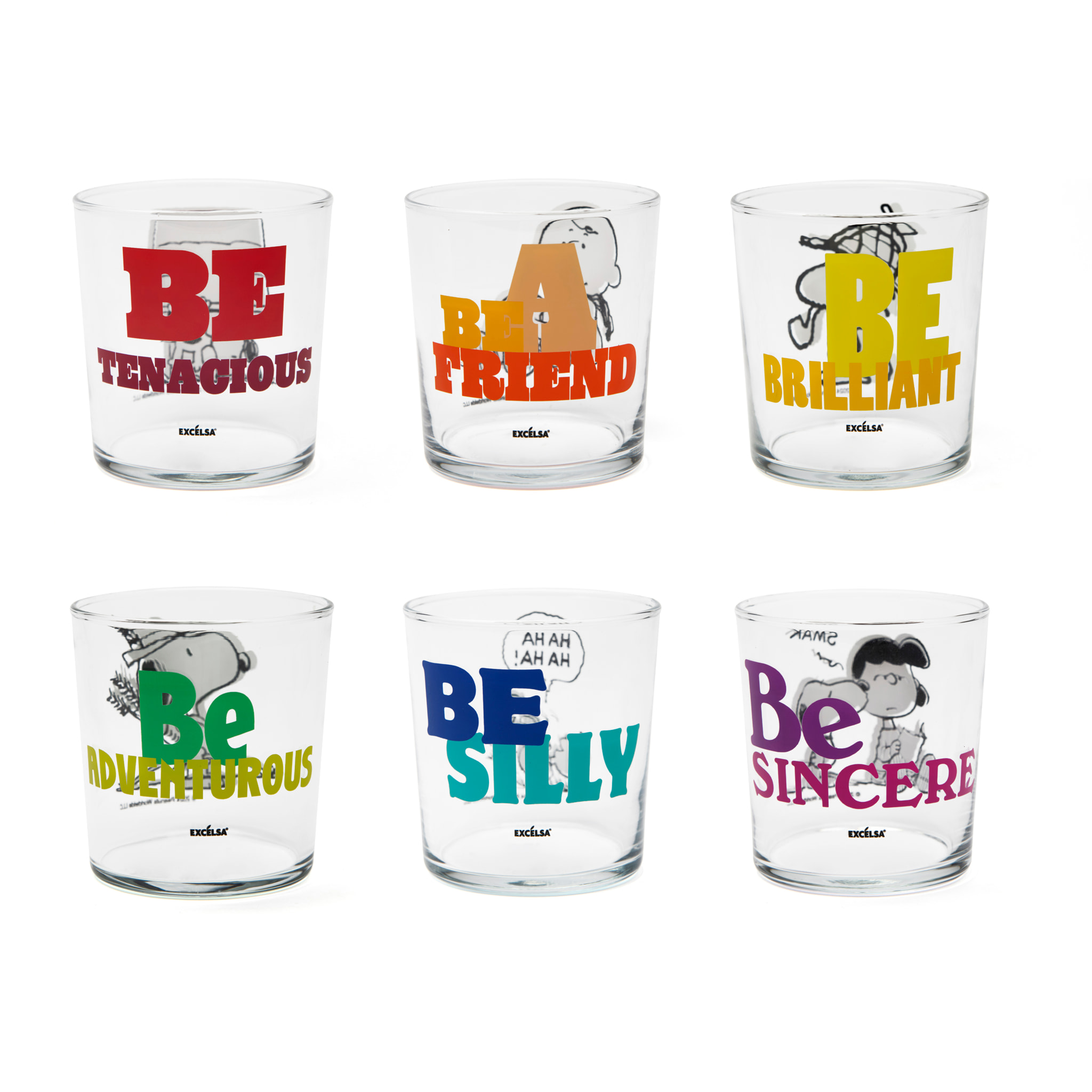 Set 6 Verres Excelsa – Peanuts Be, Verre Multicolore