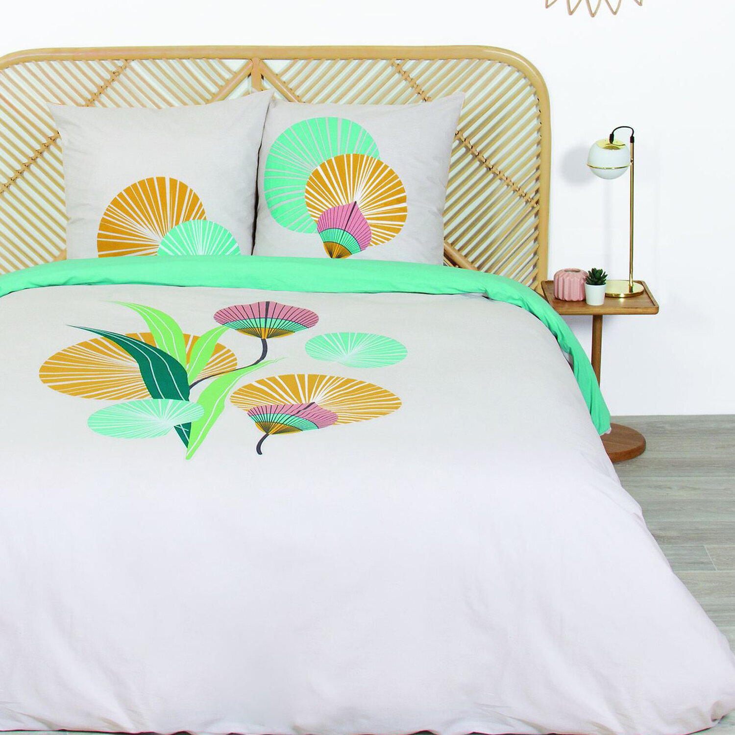 Parure housse de couette 3pcs coton 57fils gana