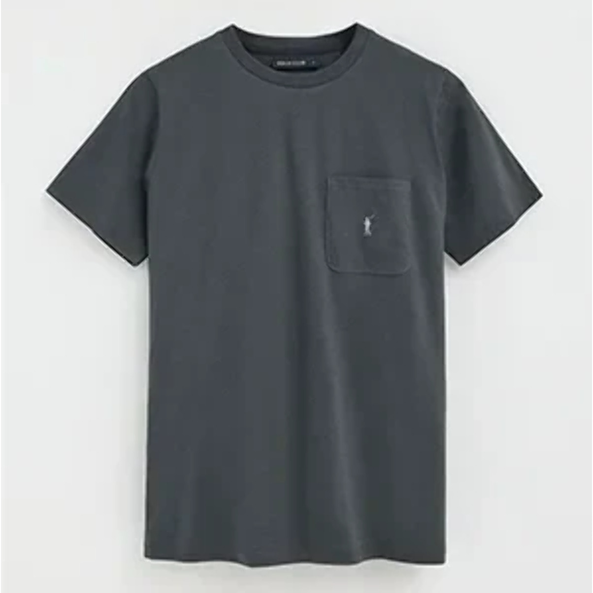 Maglietta grigio pietra con tasca e logo Rigby Go