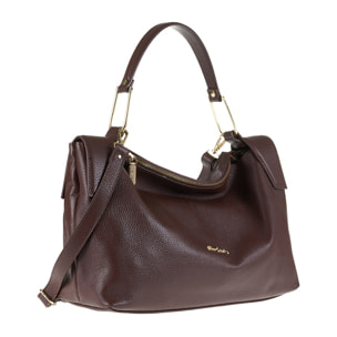 Borsa a spalla da donna Made in Italy - Modello Erisma Lux - 100% pelle - 39.0 x 23.0 x 12.0 cm