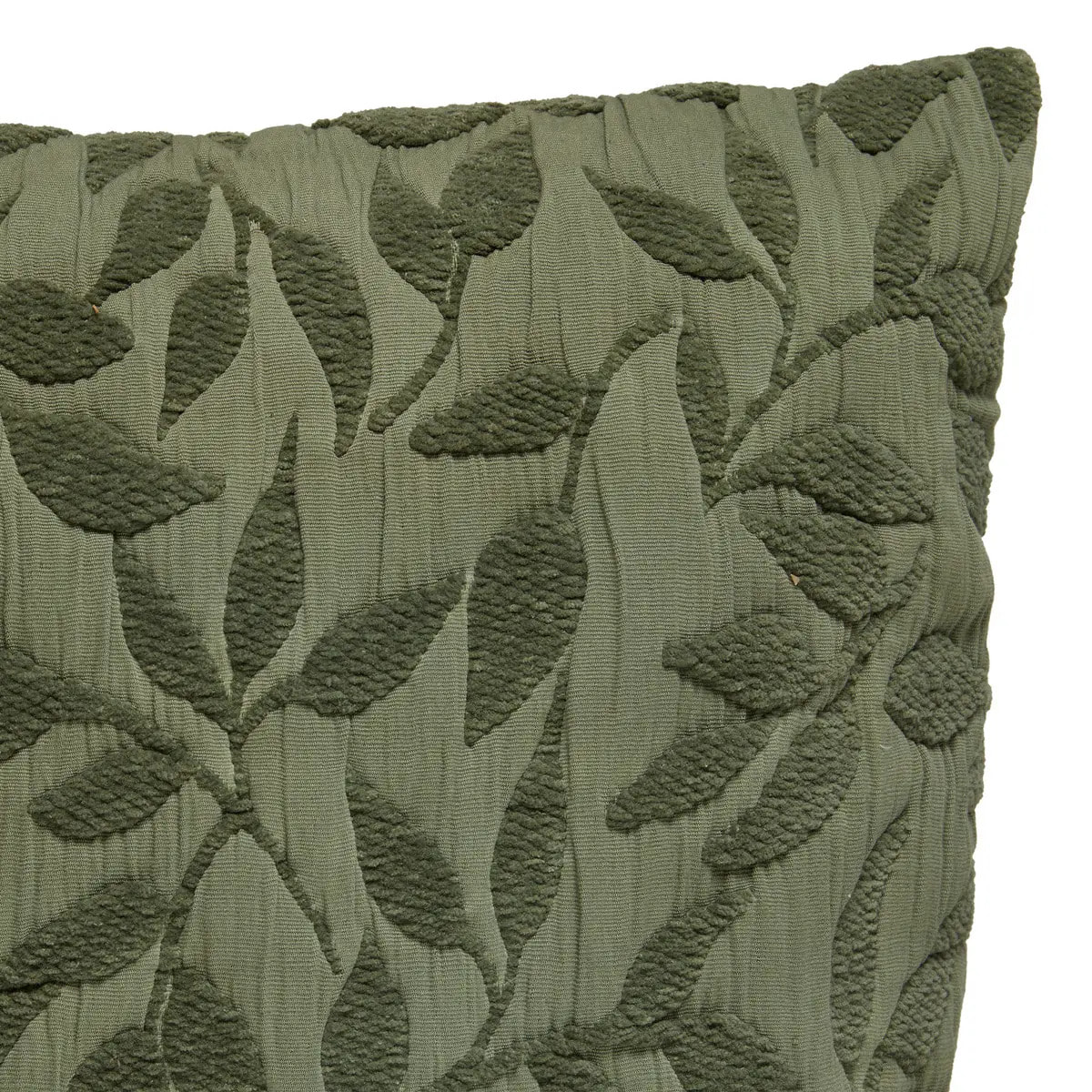 Coussin motif jacquard "Lehto" coton vert clair 50x50cm