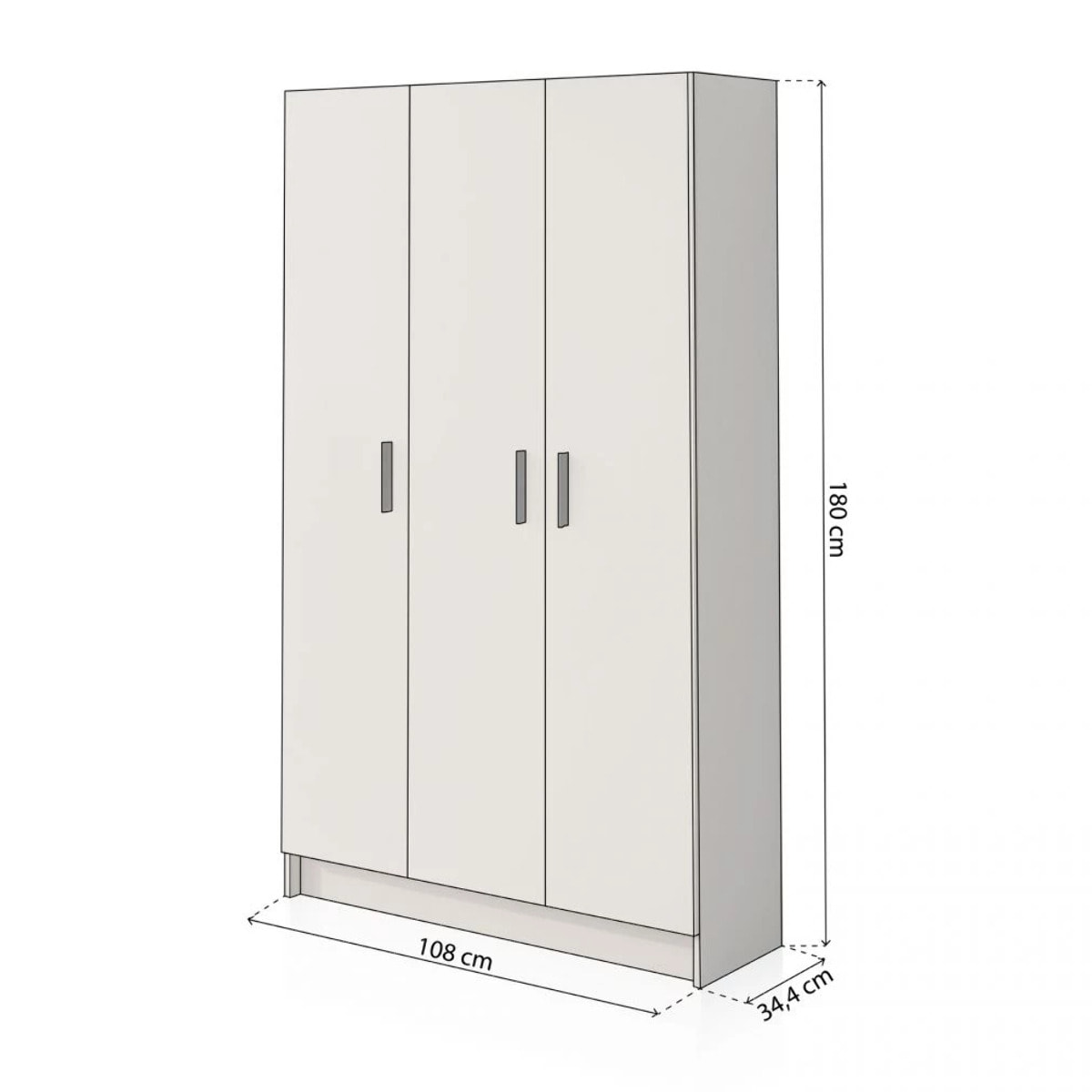 Armario Multi Useful SH 110 3 Puertas Blanco Roto