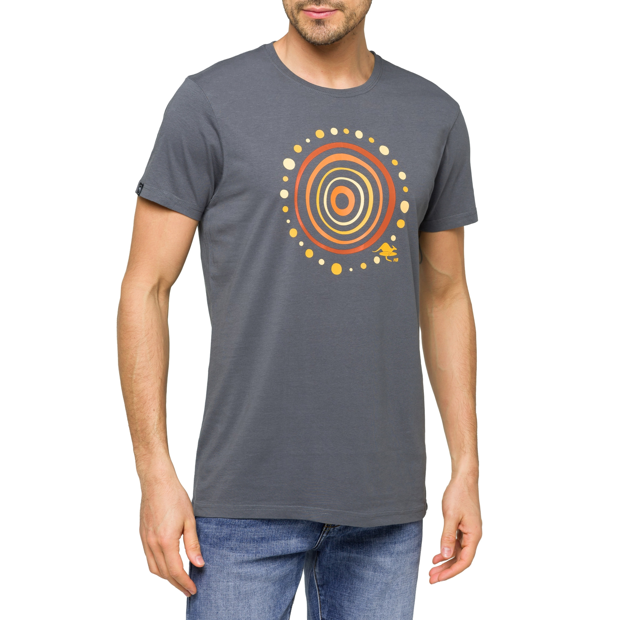 T-shirt in cotone 150 gr Hot Buttered Aboriginal Grigio