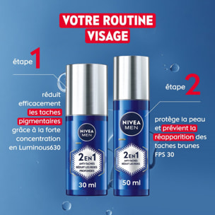 Pack de 2 - NIVEA MEN - Crème visage Homme Hydratante 2-en-1 Anti-Âge & Anti-Taches NIVEA MEN POWER 2X50ml