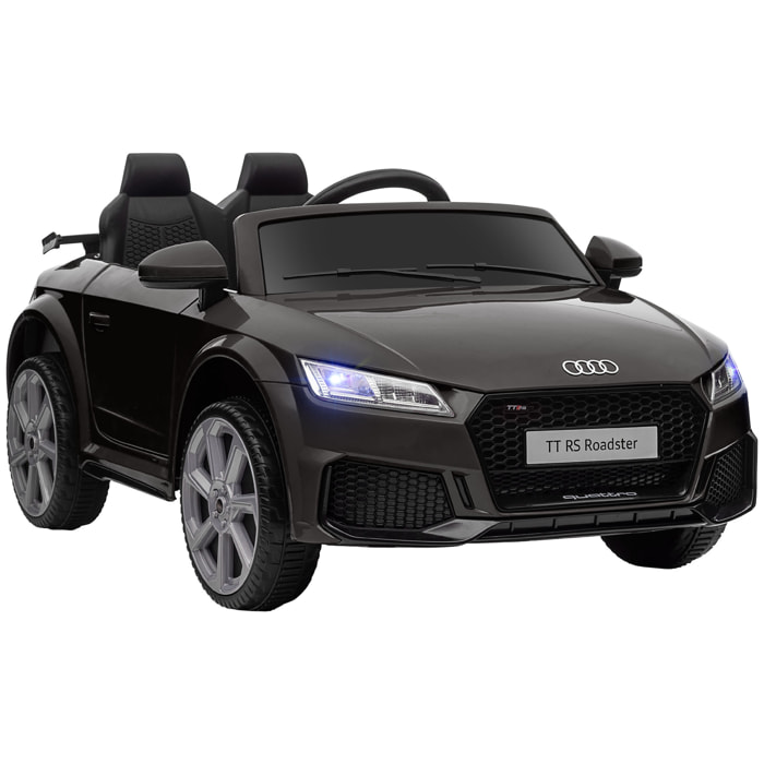 Audi TT Eléctrico Infantil Coche Juguete Niño 3 Años+ con Mando a Distancia con Música y Luces Modos de Aprendizaje Batería 12V Doble Apertura de Puerta 102x60x44 cm Negro