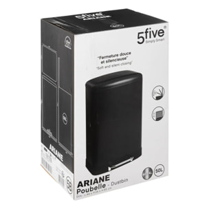 Poubelle à pédale "Ariane" métal 50L noir