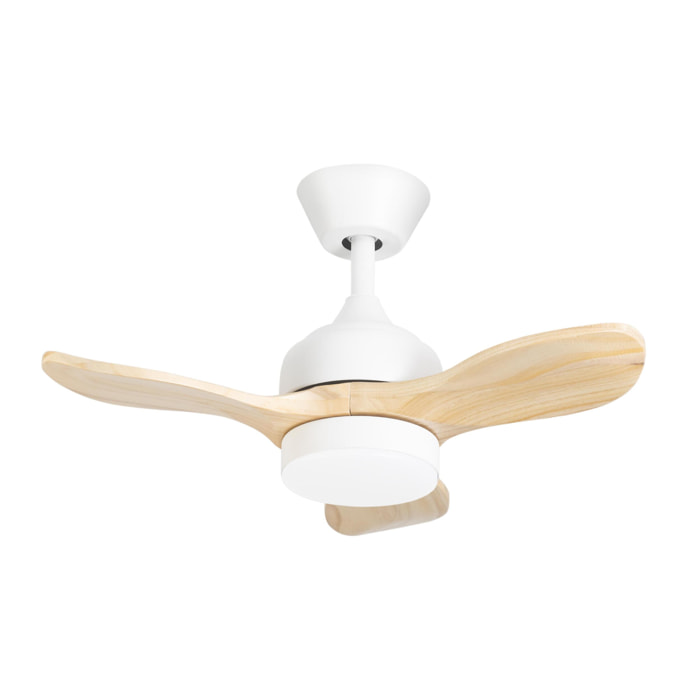FORLIGHT Calar ventilador con selector de temperatura en color blanco y las palas de madera  Ø 750 mm