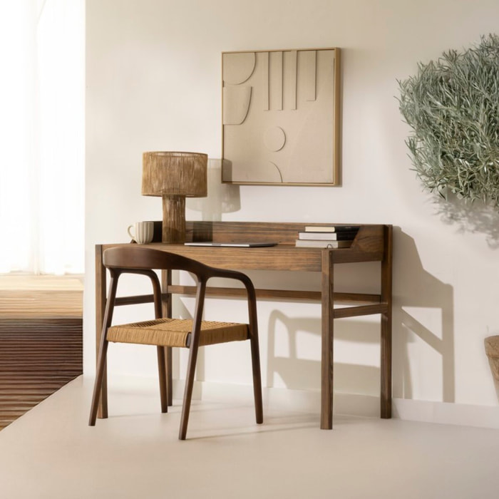 Bureau Creta -bois massif d'araucaria-couleur nogal 120 x 85 x 60 cm
