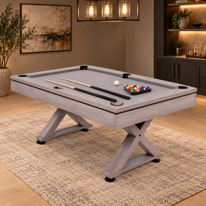 Table multi-jeux ping-pong et billard en bois gris ARIZONA