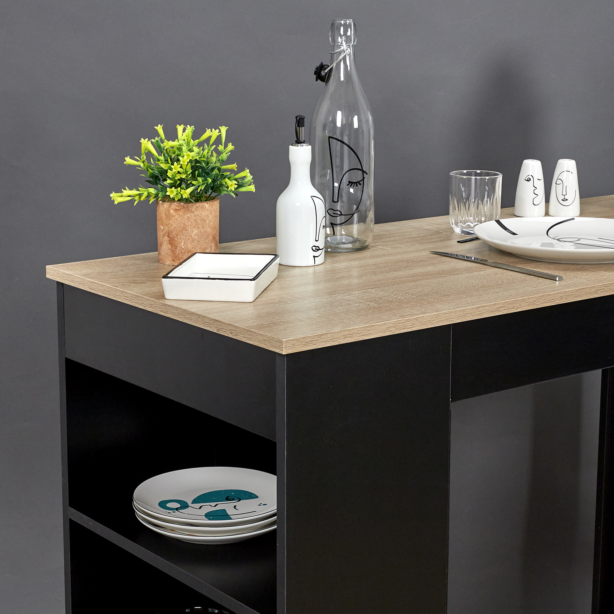 Table De Bar Mange Debout Avec Etageres Cheers