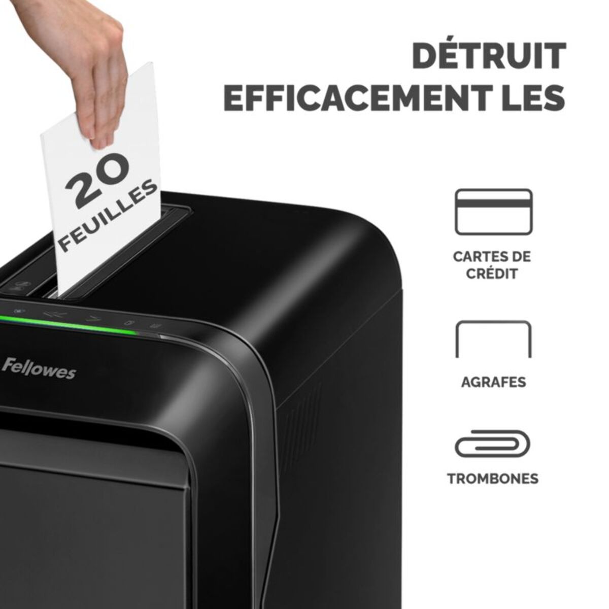 Destructeur FELLOWES MICROSHRED LX220 NOIR