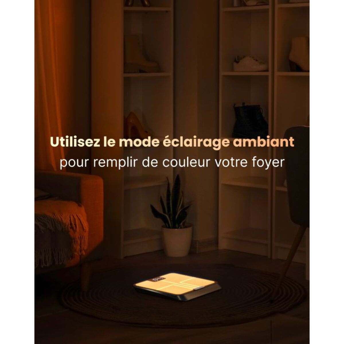 Pèse personne connecté RENPHO Elis Chroma A017 - Impédancemètre Intelligent, Éclairage LED, 13 données corporelles - Rechargeable