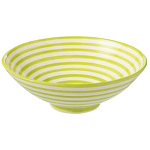 J-Line bol Granada Stripes Lebrillo - céramique - blanc/vert