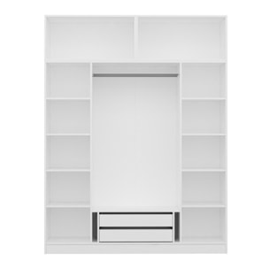 DIAGO - Dressing avec étagères et penderie 15 espaces de stockage blanc