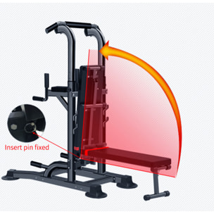 Stazione Fitness Multifunzione Power Tower chin-up dip station dotata di barra regolabile panca per trazioni e addominali