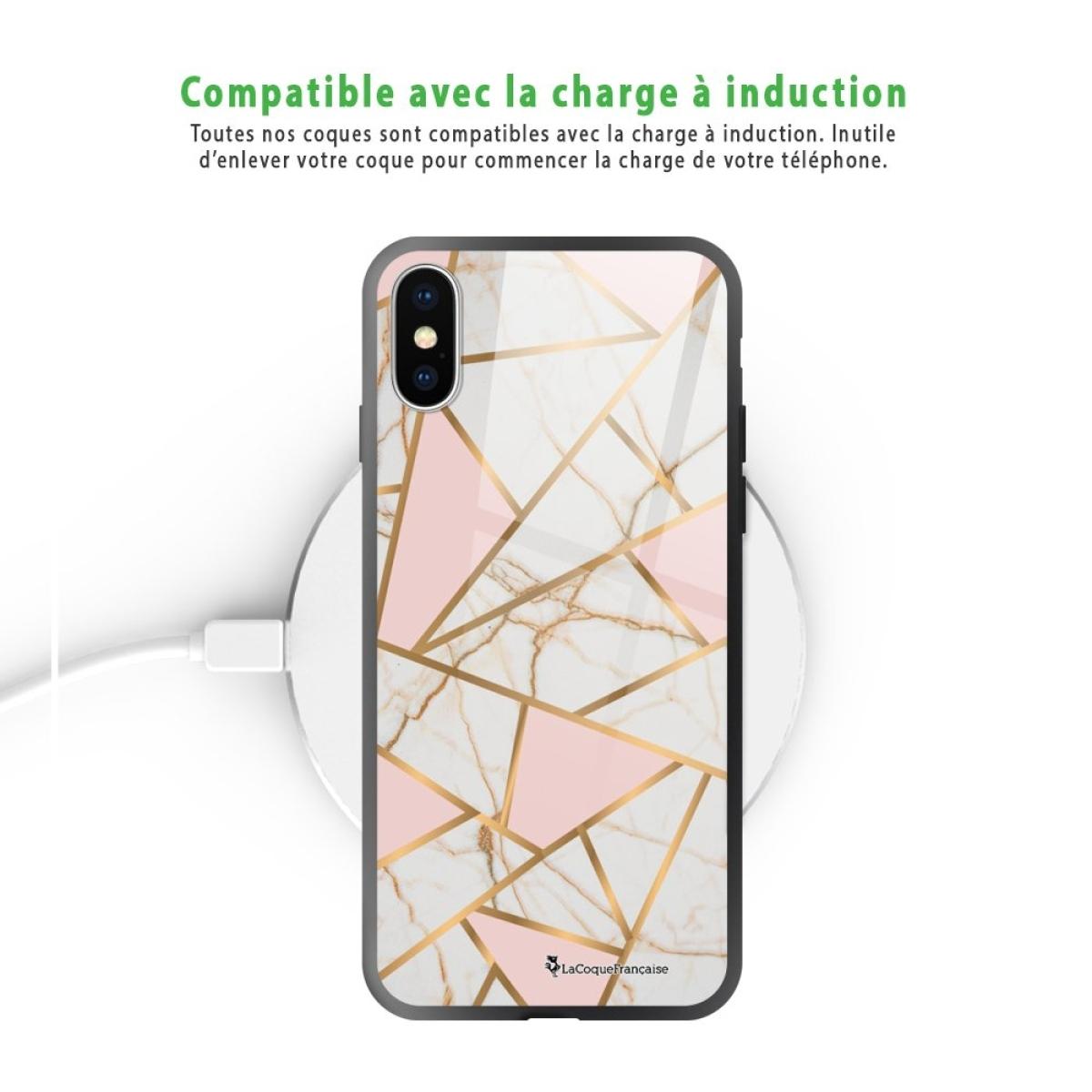 Coque iPhone X/Xs Coque Soft Touch Glossy Marbre Rose Design La Coque Francaise