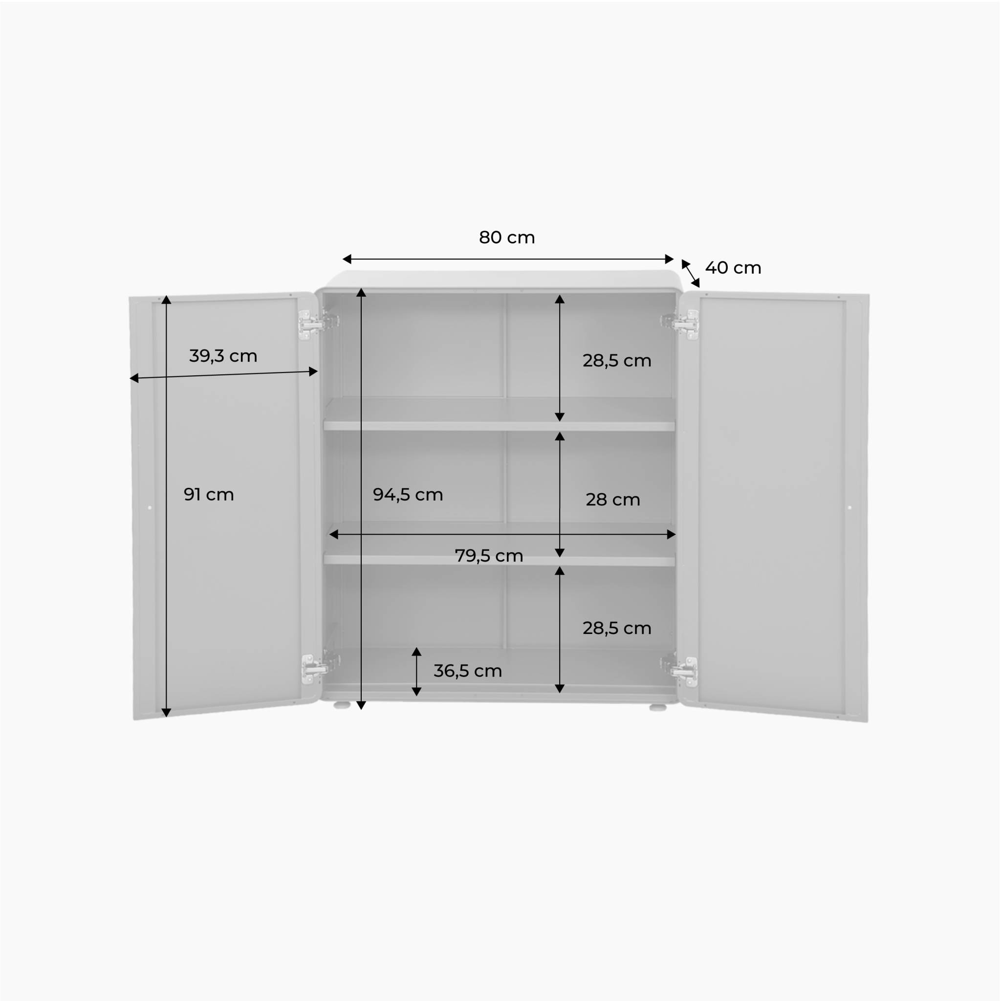 Commode armoire métal 2 portes TRIBECA