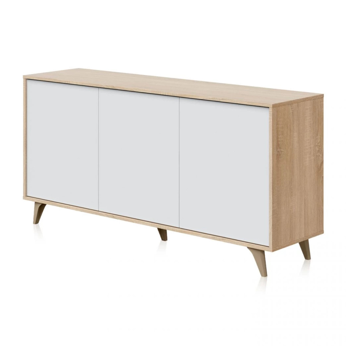 Aparador Lira Blanco Artik (Blanco Mate) - Roble Canadian