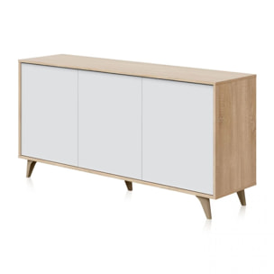 Aparador Lira Blanco Artik (Blanco Mate) - Roble Canadian