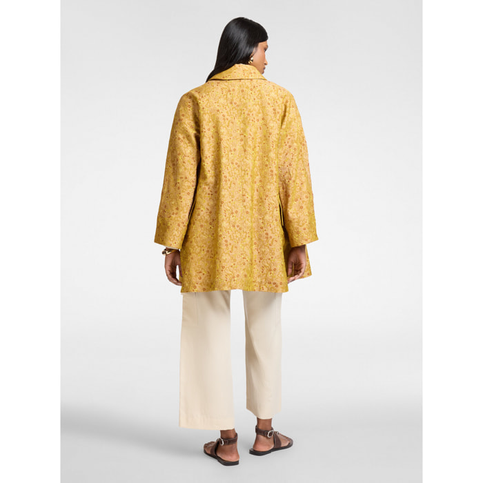 Elena Mirò - Cappotto leggero jacquard - Giallo