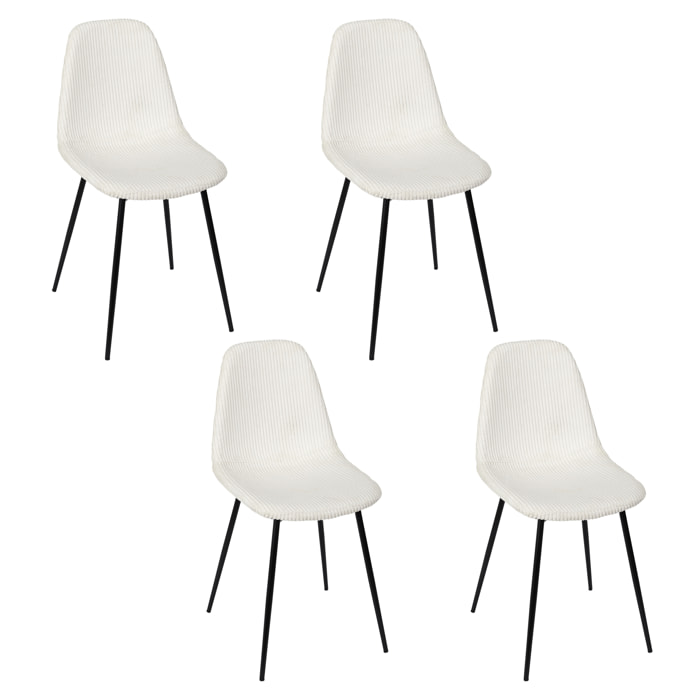 Chaise Cotele Scott Beige - Lot De 4