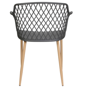 Fauteuil Malaga Gris - Lot De 2