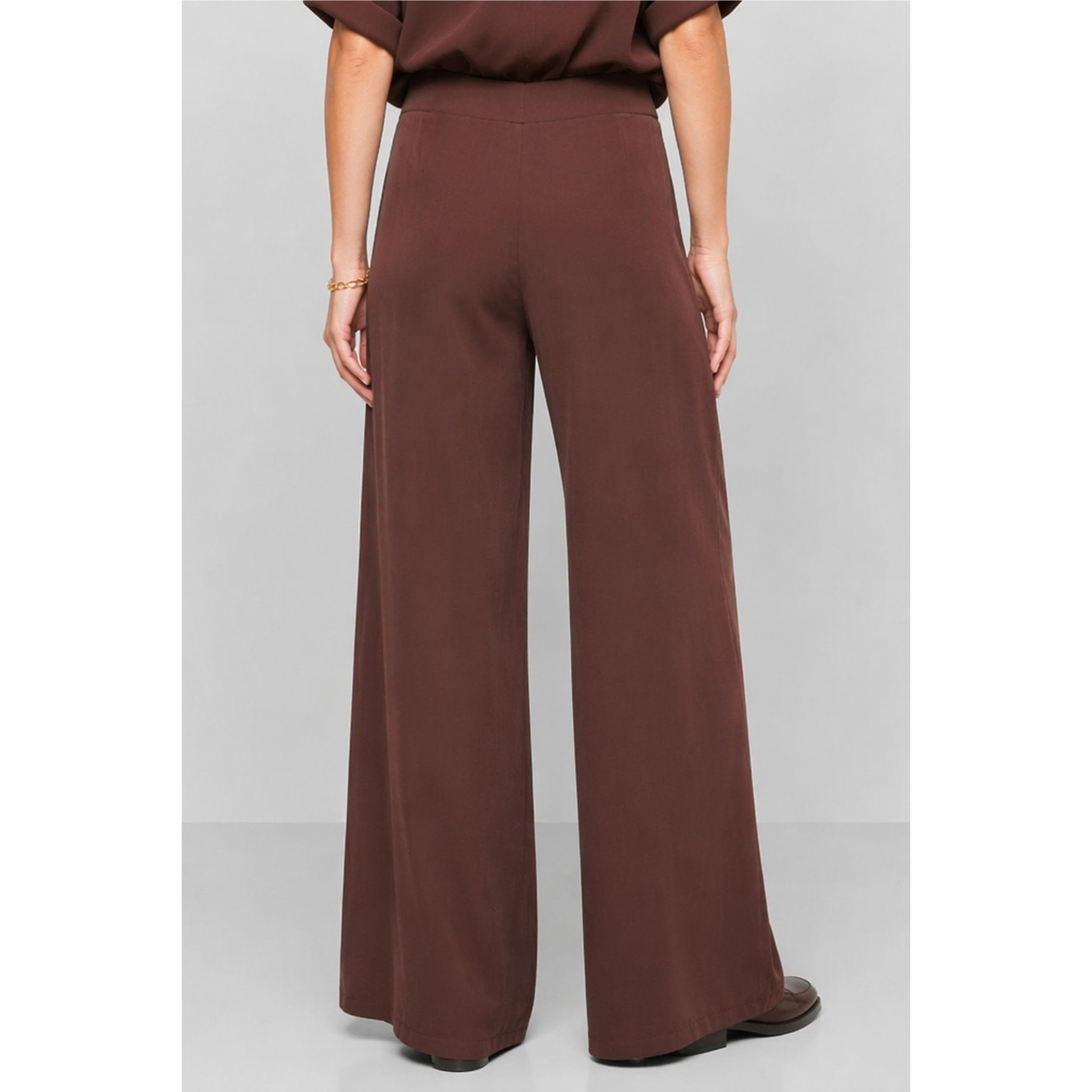 Kocca - Pantaloni da donna a gamba larga e vita alta in viscosa Donna