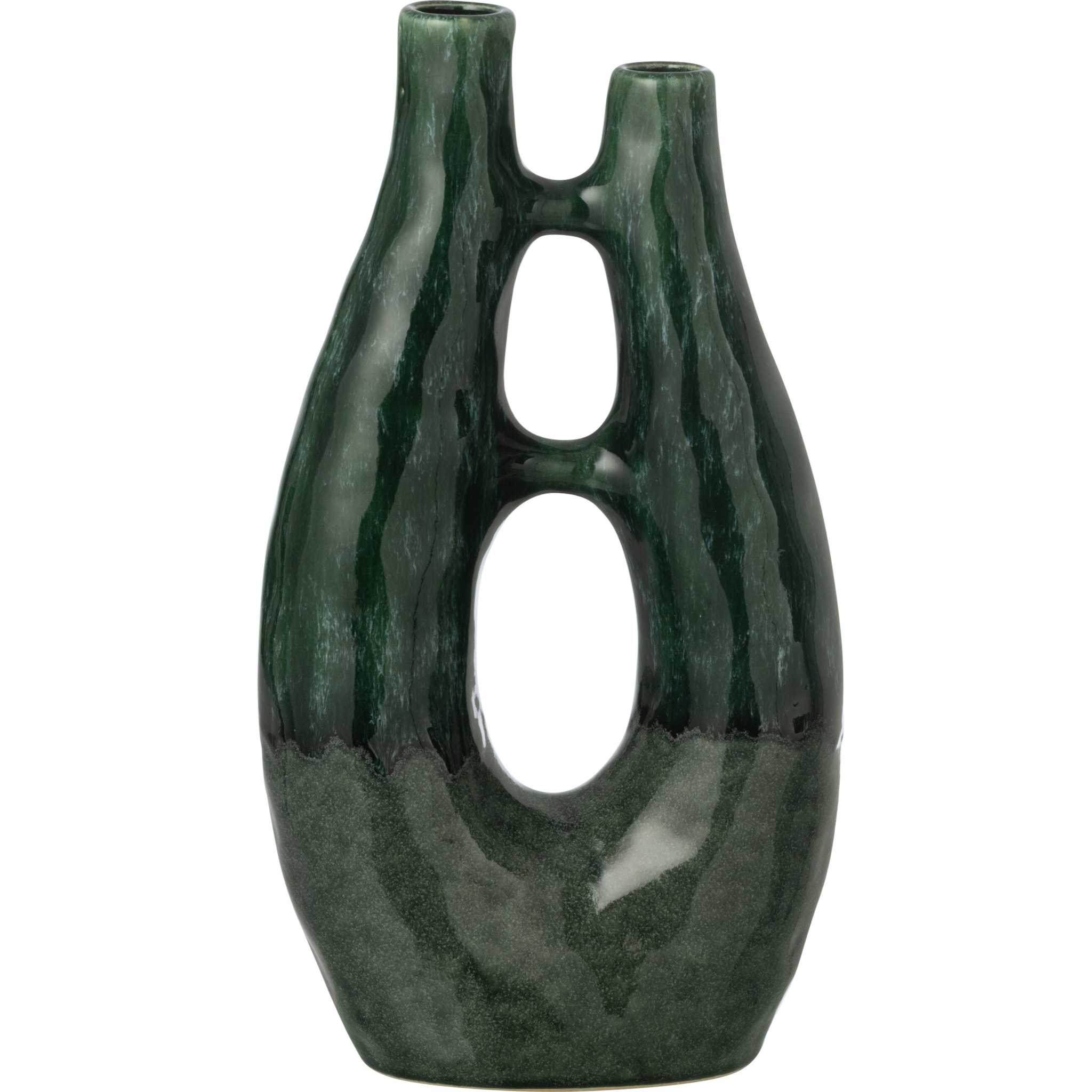 J-Line Vase Jeanne - grès - vert foncé - large