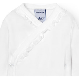 Body cruzado bebé manga larga puntilla