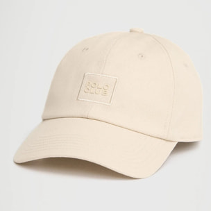 Gorra beige de seis paneles con logo Polo Club