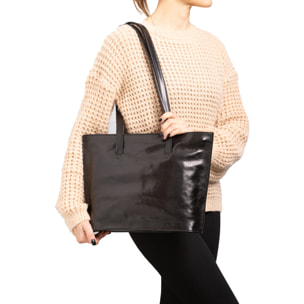 Borsa a spalla  da donna In Vera pelle Made in Italy 27x38,5x10 cm