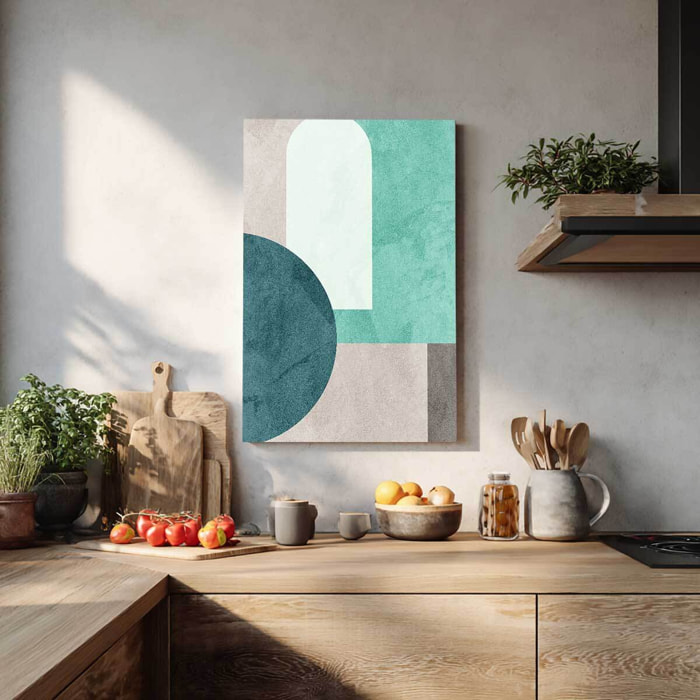 Tableau art geometrique Forme verte Tableau alu Dibond