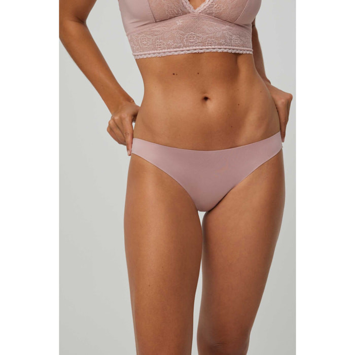 Mini slip invisibile con pizzo rosa