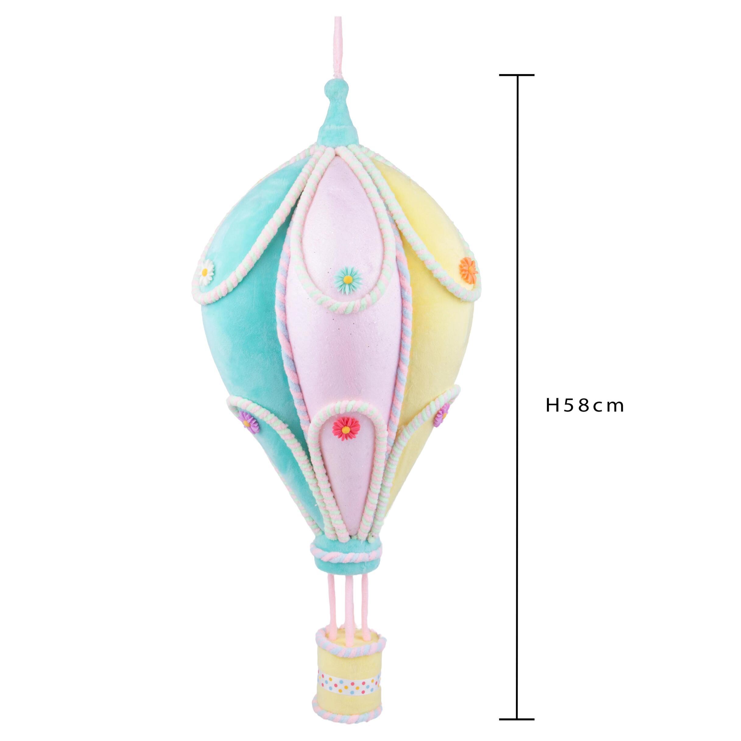 Mongolfiera - Pezzi 1 - 28xH58x28cm - Colore: Rosa/Giallo/Azzurro - Bianchi Dino -