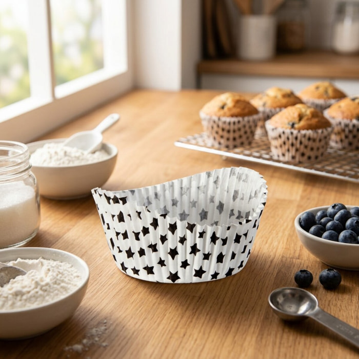 Lot de 50 moules à muffins en papier motif étoile 6,5 cm Zenker Smart Pastry